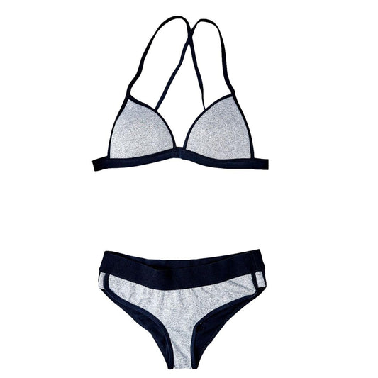 Grey with Black Trim Bikini