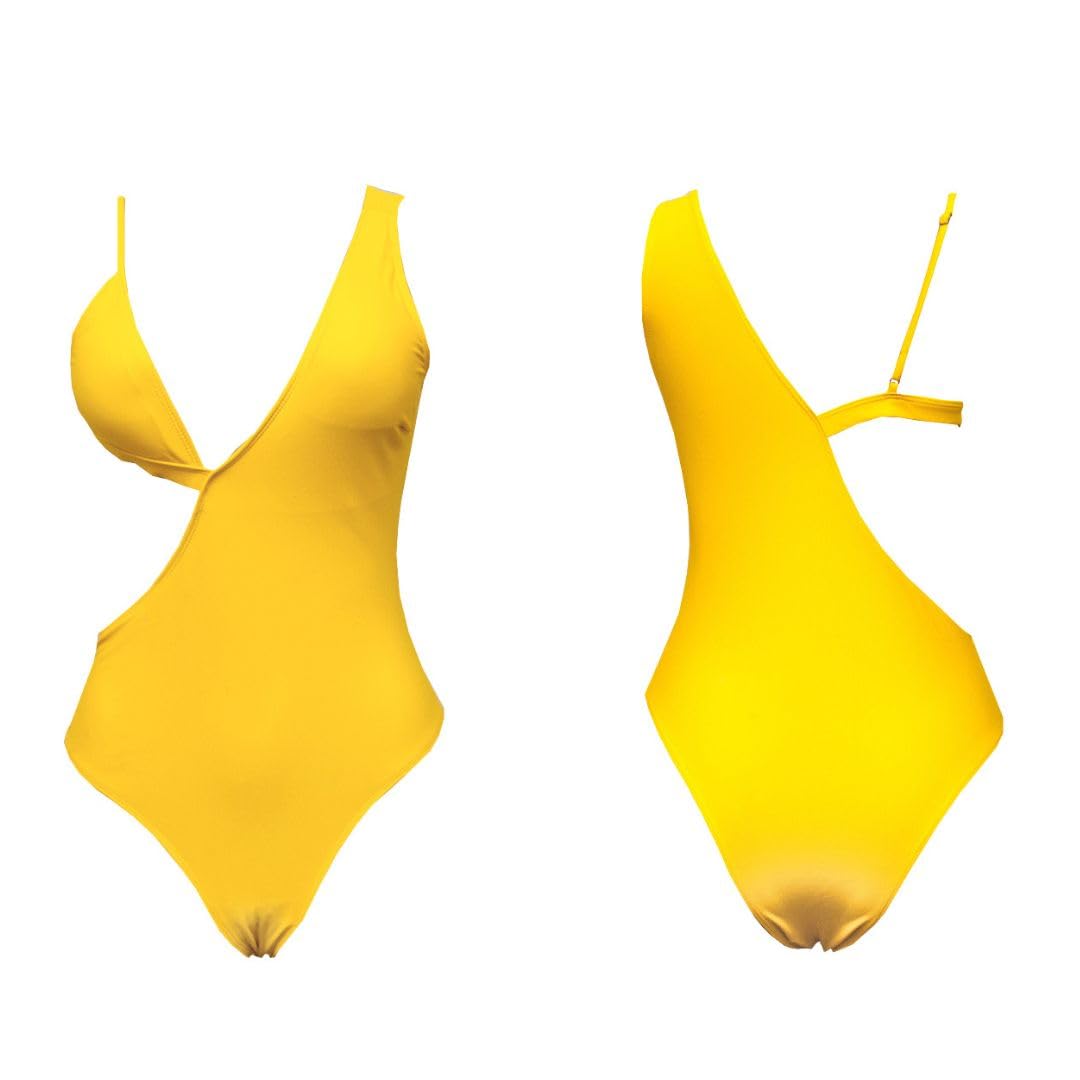 Cutout Yellow Monokini Bikini Top