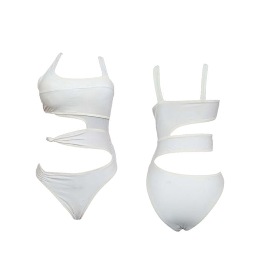 White Cutout Twist Monokini