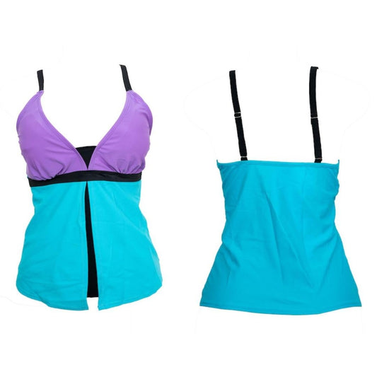 Women's Tankini Tops - Purple and Turquoise
