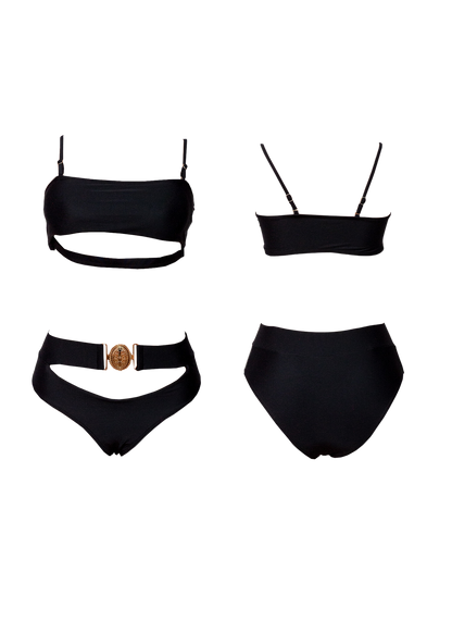 Black Bikini with Bronze Circle Hook