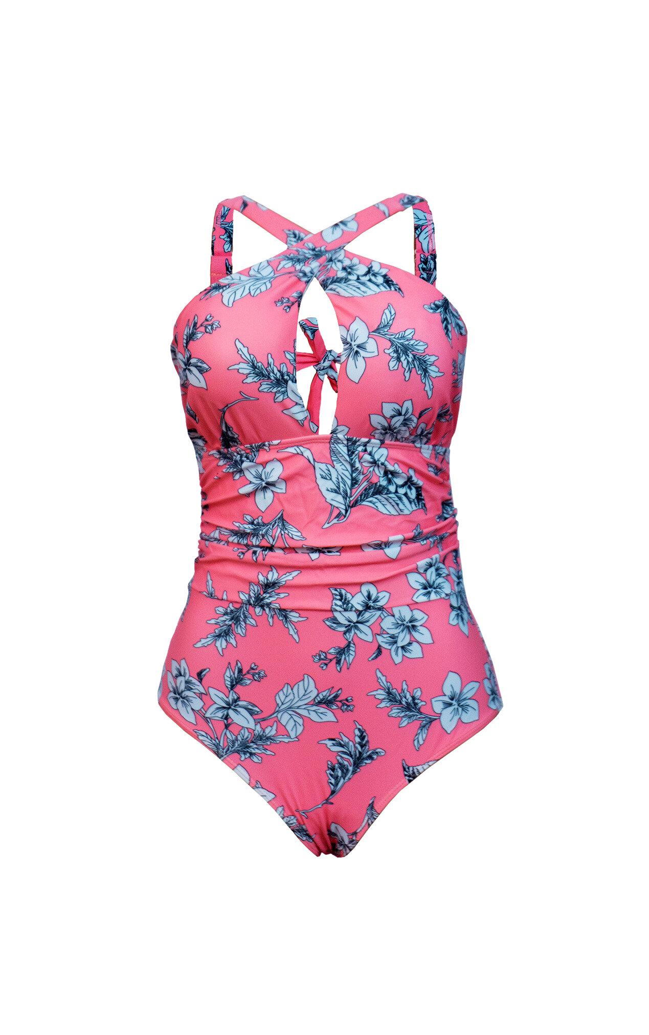 Pink Floral One Piece with Cutout