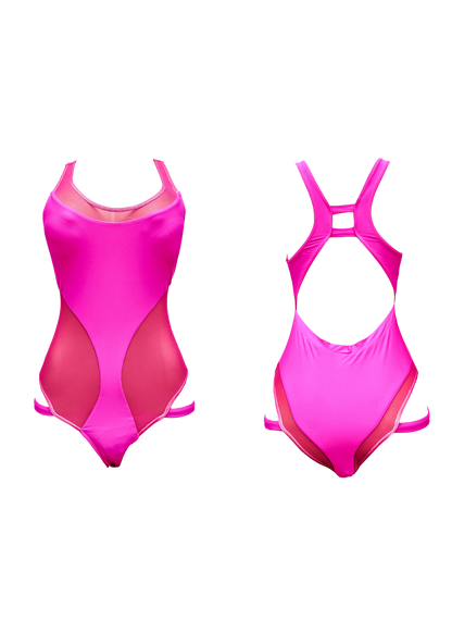 Neon Pink Cutout Side One Piece