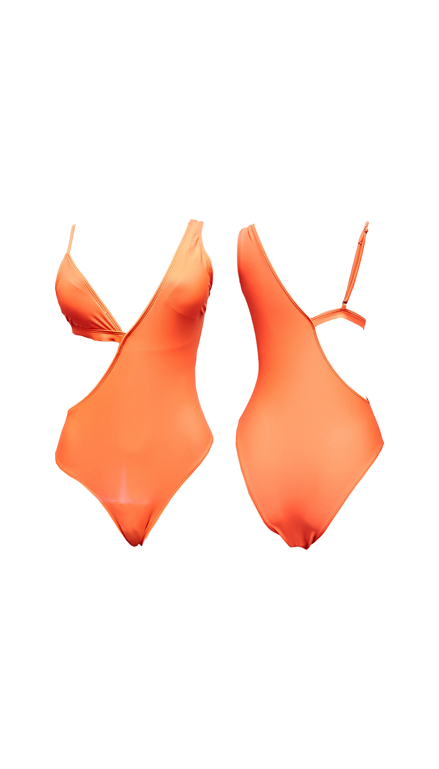 Orange Cutout Bikini Top Monokini